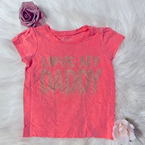 ✨Children’s Place 3T LOVE MY DADDY In Gold Glitter Short Sleeve T Shirt✨